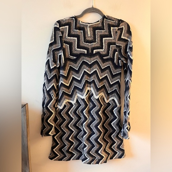 Free People Wool-Blend Chevron Patterned Black and Gray Dress - XS - Picture 12 of 13